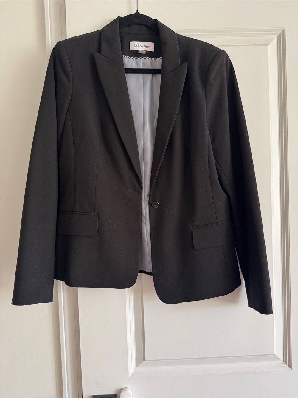 Calvin Klein Black Women's Tailored Single-Button Blazer